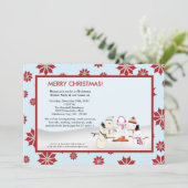 5x7 Snowman Familie Sneeuwkerstfeest Uitnodiging (Staand voorkant)