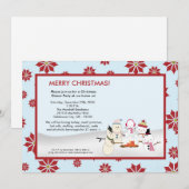 5x7 Snowman Familie Sneeuwkerstfeest Uitnodiging (Voorkant / Achterkant)
