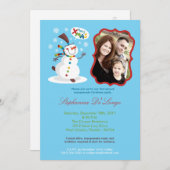 5x7 Snowman Snowflake Kerstmis XMAS Uitnodiging (Voorkant / Achterkant)