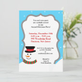 5x7 Snowy Snowman Uitnodiging (Staand voorkant)