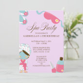 5x7 Spa Party Birthday Party Invitation Kaart (Staand voorkant)