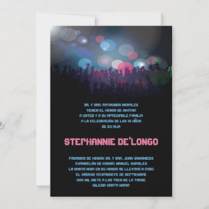 5x7 Spaanse Band Quinceanera Birthday Uitnodiging
