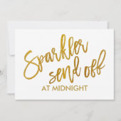 5X7 Sparkler Afscheid Bord - Borstel Schrift Goud (Voorkant)