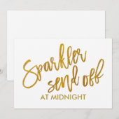5X7 Sparkler Afscheid Bord - Borstel Schrift Goud (Voorkant / Achterkant)