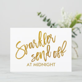 5X7 Sparkler Afscheid Bord - Borstel Schrift Goud