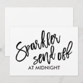 5X7 Sparkler Afscheid Bord | Brush Script (Zwart) Kaart (Voorkant / Achterkant)