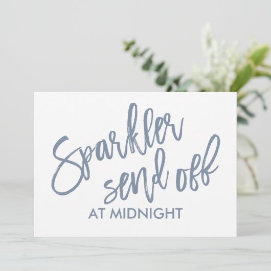 5X7 Sparkler Send-Off Sign-Brush (Dusty Blue) (Staand voorkant)