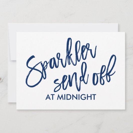5X7 Sparkler Send-Off Sign-Brush Script (Navy) (Voorkant)