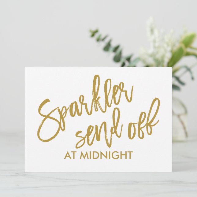 5X7 Sparkler Send Sign - EDITABLE KLEUR - Penseel (Staand voorkant)