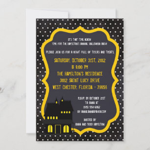 5x7 spookhuis Halloween Party uitnodiging