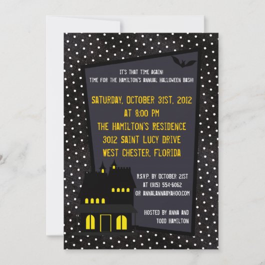 5x7 spookhuis Halloween Party uitnodiging (Voorkant)
