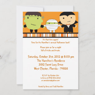 5x7 Spooky Fun Halloween Feestuitnodiging Kaart