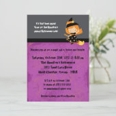 5x7 Spooky Kinder Paarse Halloween Party Invitatio Kaart (Staand voorkant)