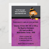 5x7 Spooky Kinder Paarse Halloween Party Invitatio Kaart (Voorkant / Achterkant)