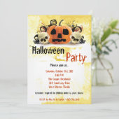 5x7 Spooky Pumpkin Halloween Costume Invitation Kaart (Staand voorkant)
