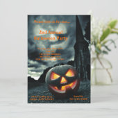 5x7 Spooky Pumpkin Halloween Costume Invitation Kaart (Staand voorkant)