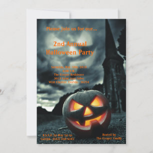 5x7 Spooky Pumpkin Halloween Costume Invitation Kaart