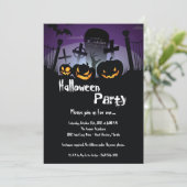 5x7 Spooky Pumpkin Halloween Costume Invitation Kaart (Staand voorkant)