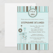 5x7 Spring Blue Flowers Baby shower Uitnodiging (Voorkant / Achterkant)