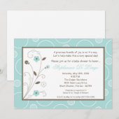 5x7 Spring Blue Flowers Baby shower Uitnodiging (Voorkant / Achterkant)