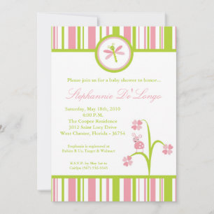 5x7 Spring Bugs Insect Baby shower Invitation Kaart