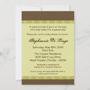 5x7 Spring Green Leaf Zen Baby shower Invitation Kaart