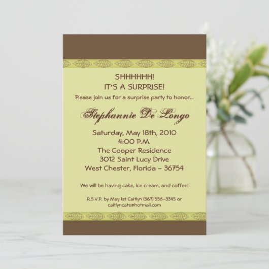 5x7 Spring Green Leaf Zen Verjaardag Uitnodiging (Staand voorkant)