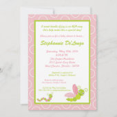 5x7 Spring Insects Bug Worm Baby shower Invitation Kaart (Voorkant)