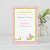 5x7 Spring Insects Bug Worm Baby shower Invitation Kaart (Staand voorkant)