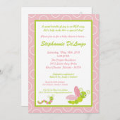 5x7 Spring Insects Bug Worm Baby shower Invitation Kaart (Voorkant / Achterkant)