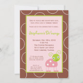 5x7 Spring Pink Lady Bug Verjaardag Uitnodiging (Voorkant)