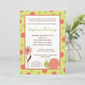 5x7 Spring Slak Bug Flower Baby shower Invitation Kaart (Staand voorkant)