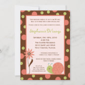 5x7 Spring Snail Bug Flower Baby shower Invitation Kaart (Voorkant)