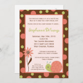 5x7 Spring Snail Bug Flower Baby shower Invitation Kaart (Voorkant / Achterkant)