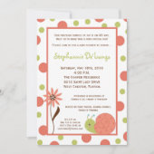 5x7 Spring Snail Bug Flower Baby shower Invitation Kaart (Voorkant)