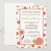 5x7 Spring Snail Bug Flower Baby shower Invitation Kaart (Voorkant / Achterkant)
