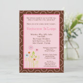 5x7 Spring Time Flower Baby shower Invitation Kaart (Staand voorkant)