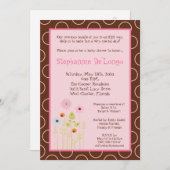 5x7 Spring Time Flower Baby shower Invitation Kaart (Voorkant / Achterkant)