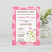 5x7 Spring Time Flower Baby shower Invitation Kaart (Staand voorkant)