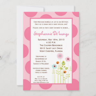 5x7 Spring Time Flower Baby shower Invitation Kaart
