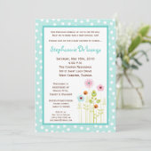 5x7 Spring Time Flower Baby shower Invitation Kaart (Staand voorkant)