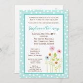 5x7 Spring Time Flower Baby shower Invitation Kaart (Voorkant / Achterkant)