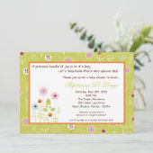 5x7 Spring Time Flowers Baby shower Invitation Kaart (Staand voorkant)