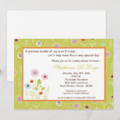 5x7 Spring Time Flowers Baby shower Invitation Kaart (Voorkant / Achterkant)