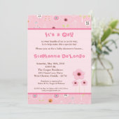 5x7 Spring Time Flowers Baby shower Invitation Kaart (Staand voorkant)