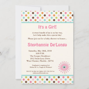 5x7 Spring Time Flowers Baby shower Invitation Kaart