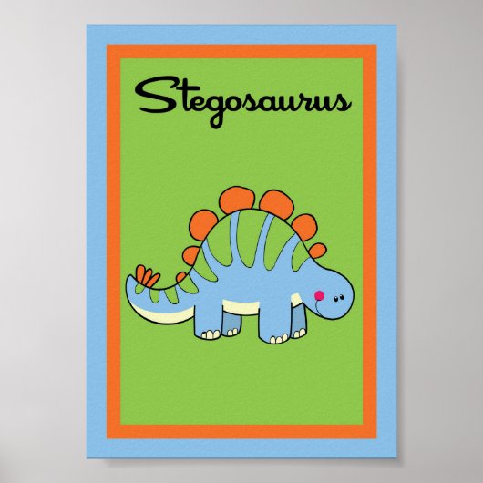 5X7 Stegosaurus Dinosaurus Wall Art Poster (Voorkant)