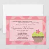 5x7 Stippen Cup Cake Baby Shower Uitnodiging (Voorkant / Achterkant)