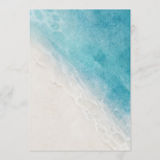 5x7" Strand Bruiloft Tafel Menu Kaarten Flat Menu (Achterkant)