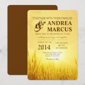 5x7 Sunrise Tarwe Country Rusti Huwelijksuitnodigi Kaart (Voorkant / Achterkant)
